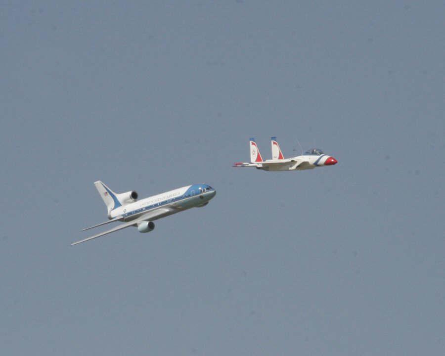 Formation pass with Air Force 1, Warbirds over Paradice, 2007